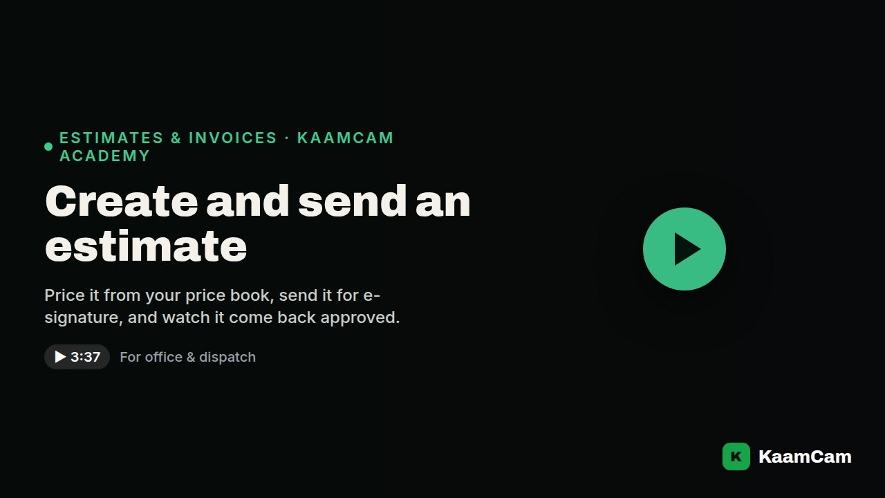 Create and send an estimate